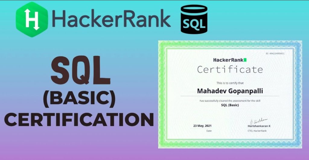 SQL Basic Certificate